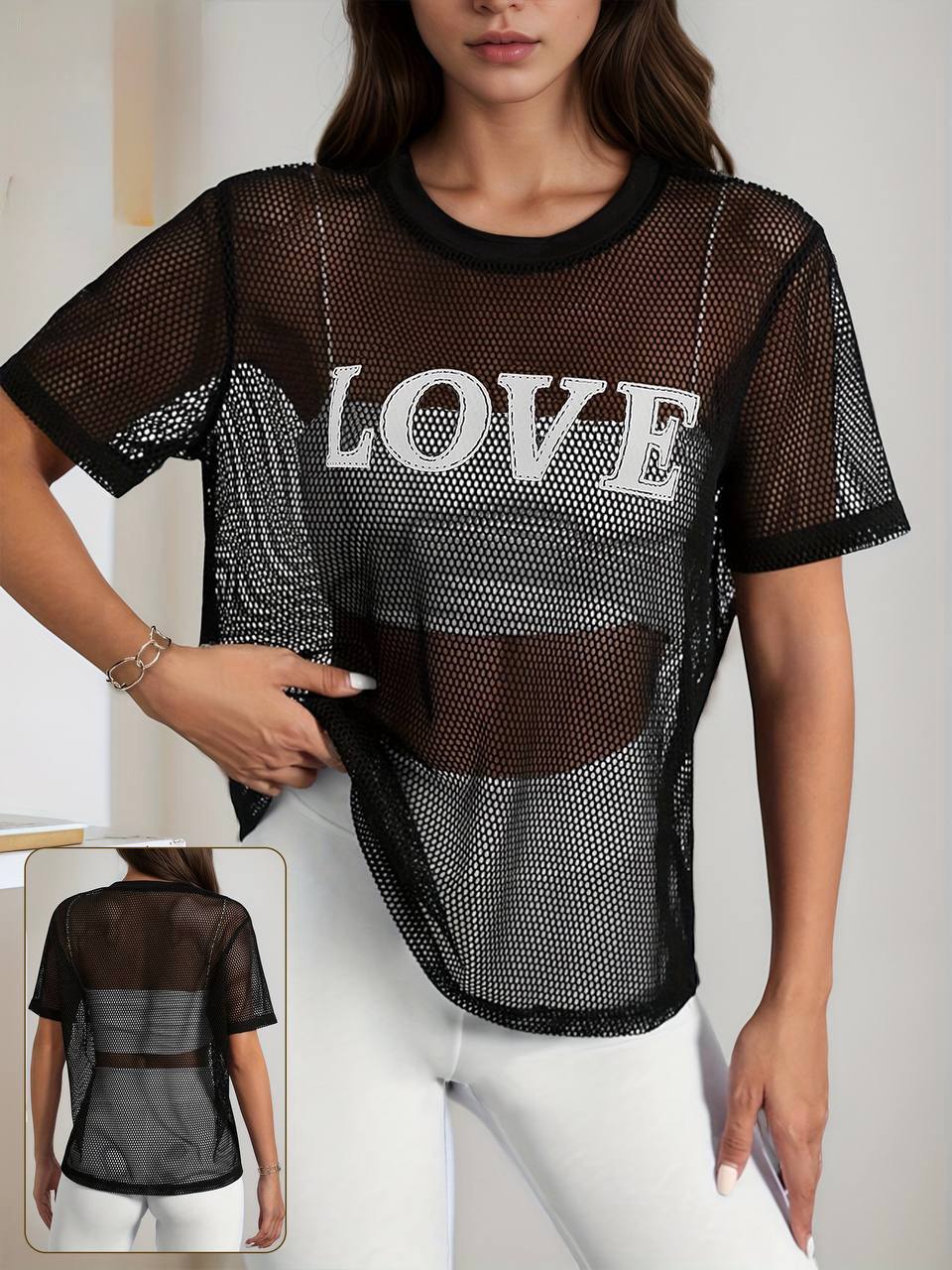 تیشرت توری Love